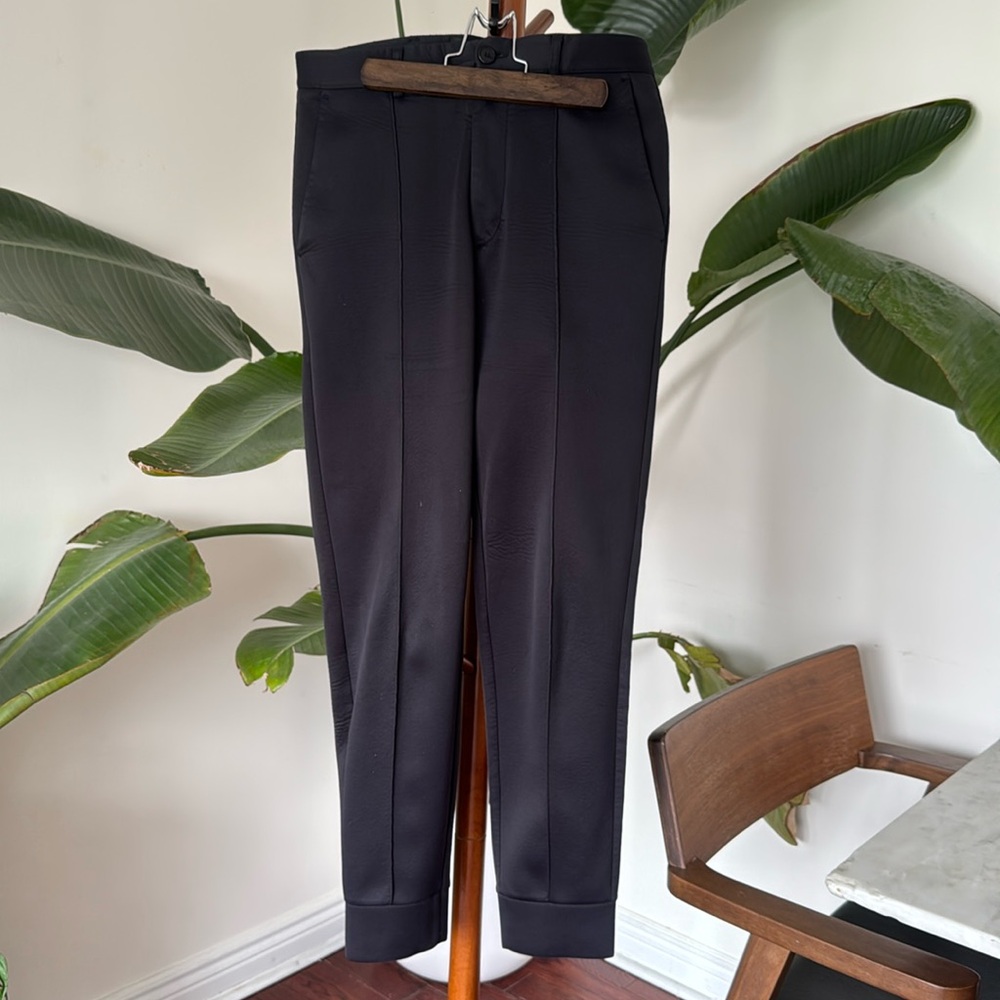 Club Monaco Pants with Scuba Fabric Feel And Stiched Pleat